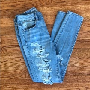 AEO Hi-Rise Distressed Jegging/Jean 6 Distressed